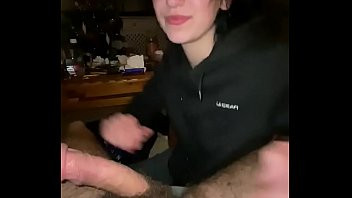 Play Dirty little slut sits on guys cock