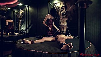 Play Femdom Nipple Torture of a chained male Sub - Mistress Kym