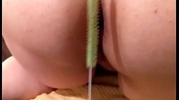 Play Having my ass fucked deep and fast with a bristled bottle brush until it bleeds
