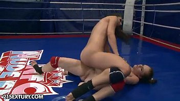 Play Nude Fight Club backstage with Playful Ann & Denisa