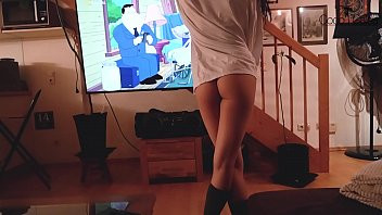Play College Amateur Teen Rides My Dick in Socks and gets Cum on her Ass