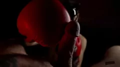 Play Mistress Delivers Painful Blowjob with Boxing Gloves