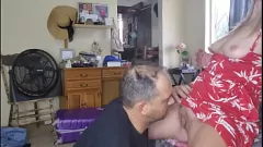 Play Blonde Stepdaughter's Tight Pussy Licked & Creampied at Home